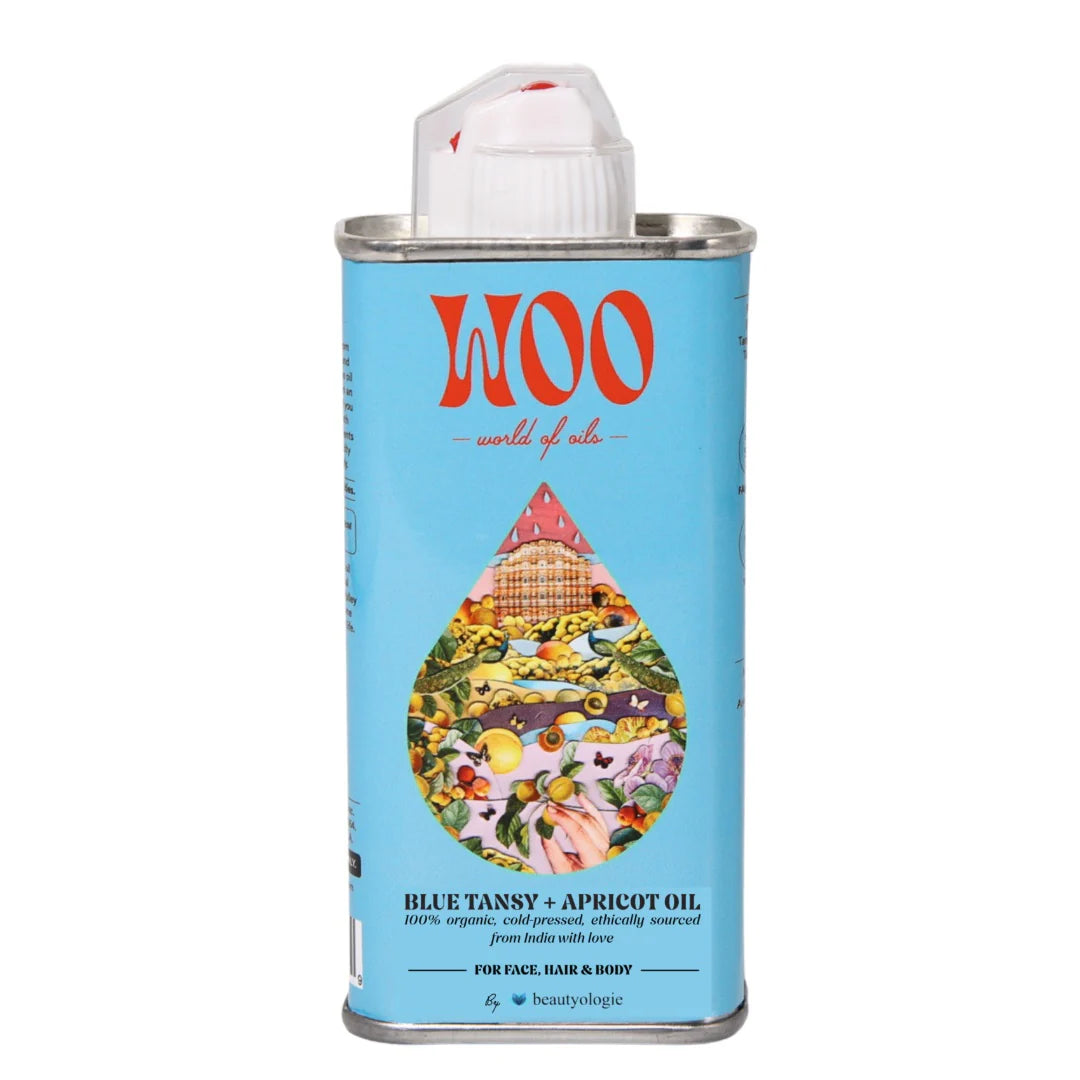 WOO Blue Tansy + Apricot Oil – Calming, Hydrating, and Revitalizing for Skin and Hair