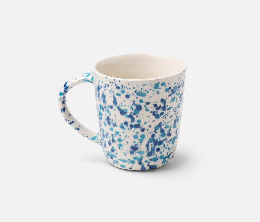 Sconset Mixed Blue Spongeware Mug, Set of 4