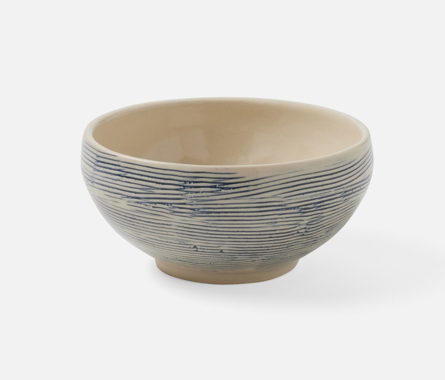 Nolan Navy Cream Small Bowl